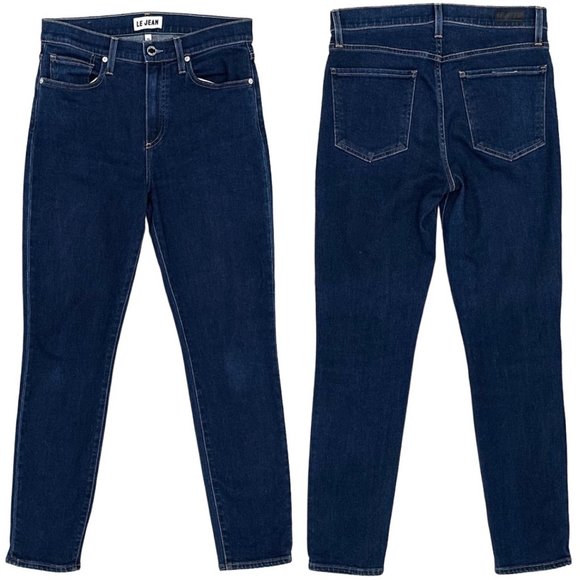 Revolve LE JEAN Vivie Slim Stovepipe Jeans in Frankie Wash Dark Denim Size 29 - Picture 2 of 15